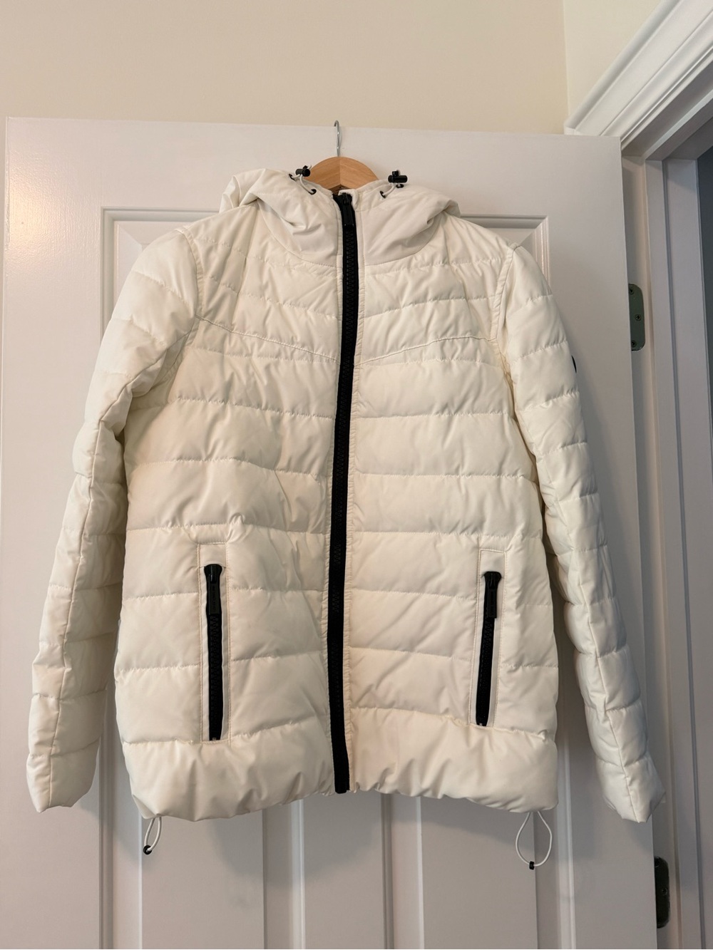 Michael Kors Soft Cream Sherpa Coat with Branded Trim